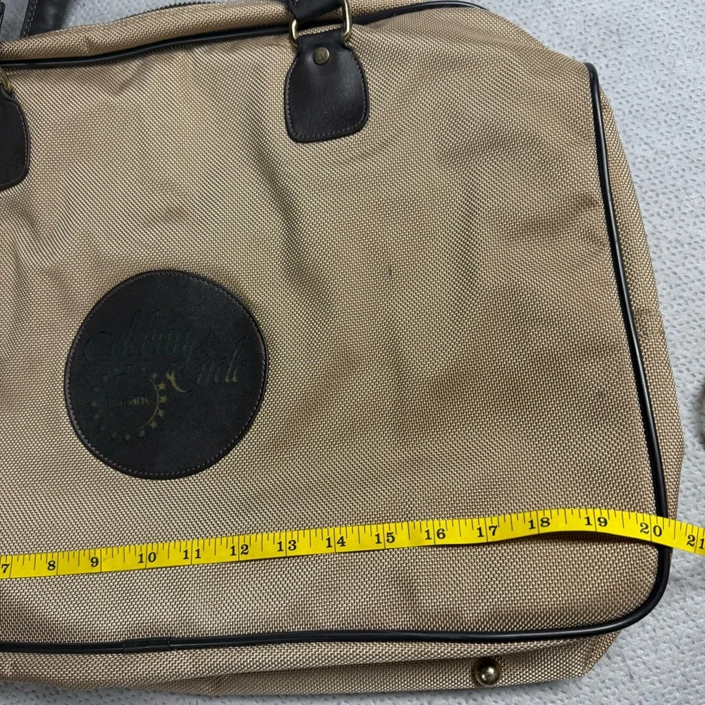London Fog Vintage Y2K Tan and Black Men's Briefcase Bag EUC